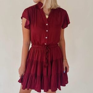 Women’s Button Down Tiered Mini PINCH DRESS